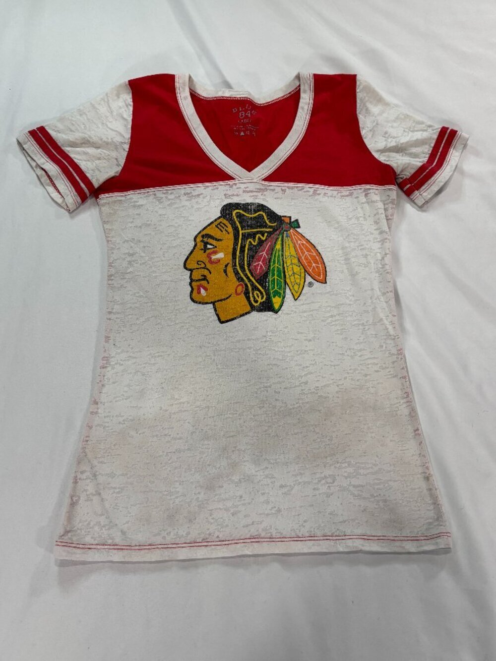 Chicago Blackhawks Women’s T-Shirt Blue 84 Large        Lot G